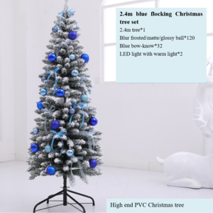 1.2m-2.4m bespoke Christmas tree with decorations blue style